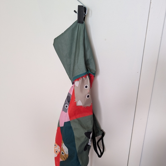 Colorful Cat Print Drawstring Backpack - Picture 3 of 10